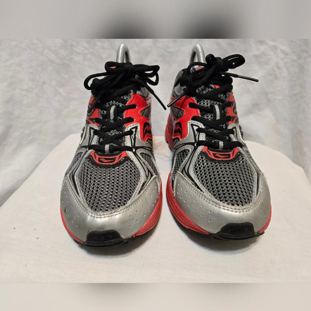 Saucony Grid Cohesion 6 LTT Boys Sz 4.5M Gray/Black/Silver Running/Walking Shoes - Picture 3 of 10
